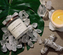 Load image into Gallery viewer, Clear Crystal Quartz Soy Candle -Vanilla Birch & Cactus Jade (Master Healer)