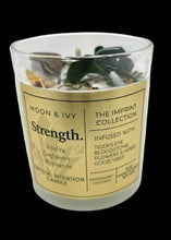 Load image into Gallery viewer, IMPRINT COLLECTION- STRENGTH- THE CRYSTAL INTENTION CANDLE TO HARNESS INNER STRENGTH