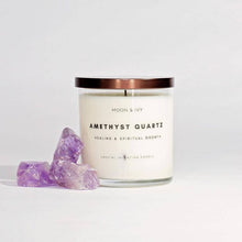 Load image into Gallery viewer, Amethyst Crystal Soy Candle | Lavender (Healing &amp; Calm)
