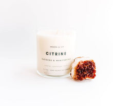 Load image into Gallery viewer, Citrine Crystal Soy Candle - Grapefruit Mangosteen- (Success)
