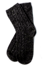 Load image into Gallery viewer, Cable Knit Cashmere Socks 100% Pure Mongolian 7 Gauge cashmere
