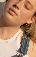 Load image into Gallery viewer, Elle Pearl and Gold Safety Pin Earrings
