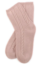 Load image into Gallery viewer, Cable Knit Cashmere Socks 100% Pure Mongolian 7 Gauge cashmere
